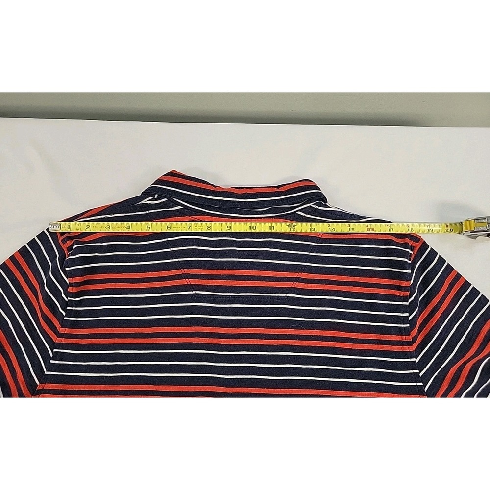 The North Face Men's Golf Polo Shirt Red White Blue Striped Size Large Cotton - Picture 8 of 10